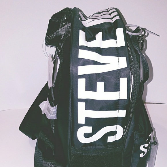 steve madden backpack black and white
